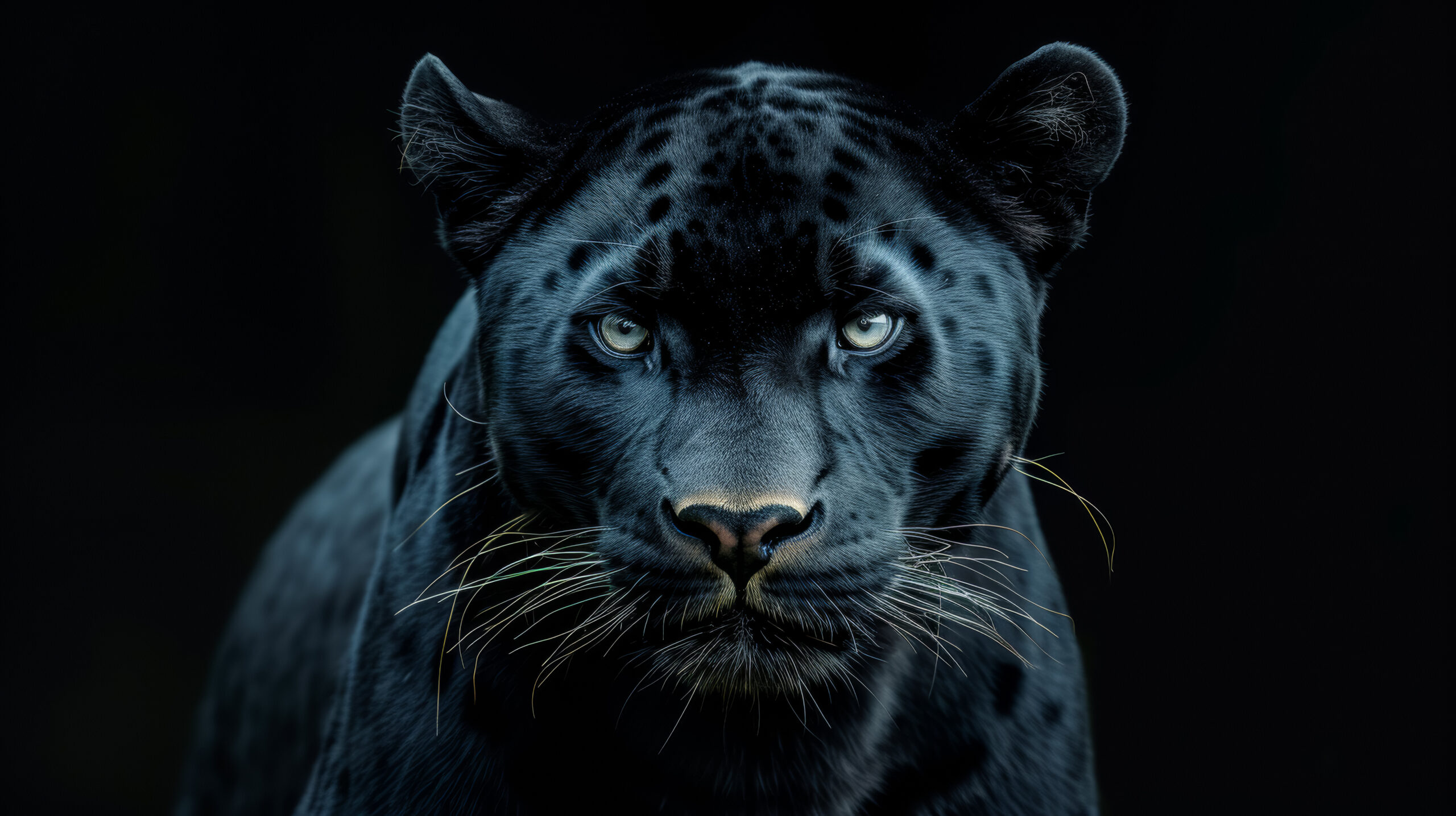 a fierce pantera staring at the camera with intense powerful